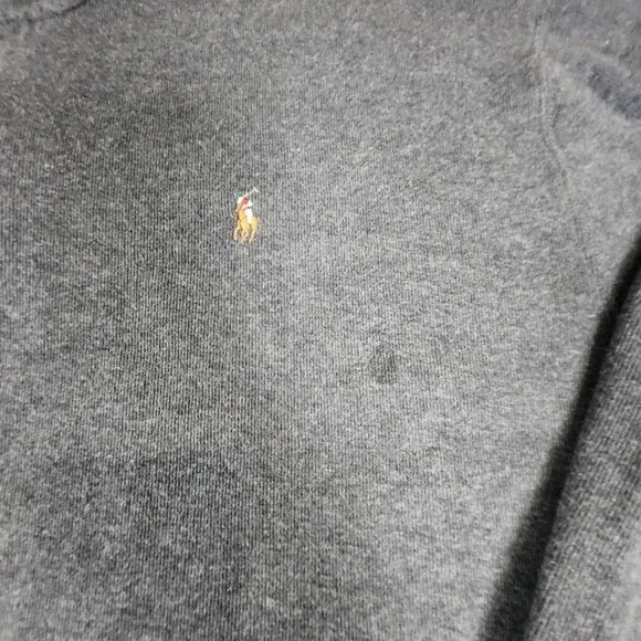 Polo Ralph Lauren Sweater Mens 3XB Charcoal Gray Quarter Zip Estate Rib Pullover - Picture 2 of 11